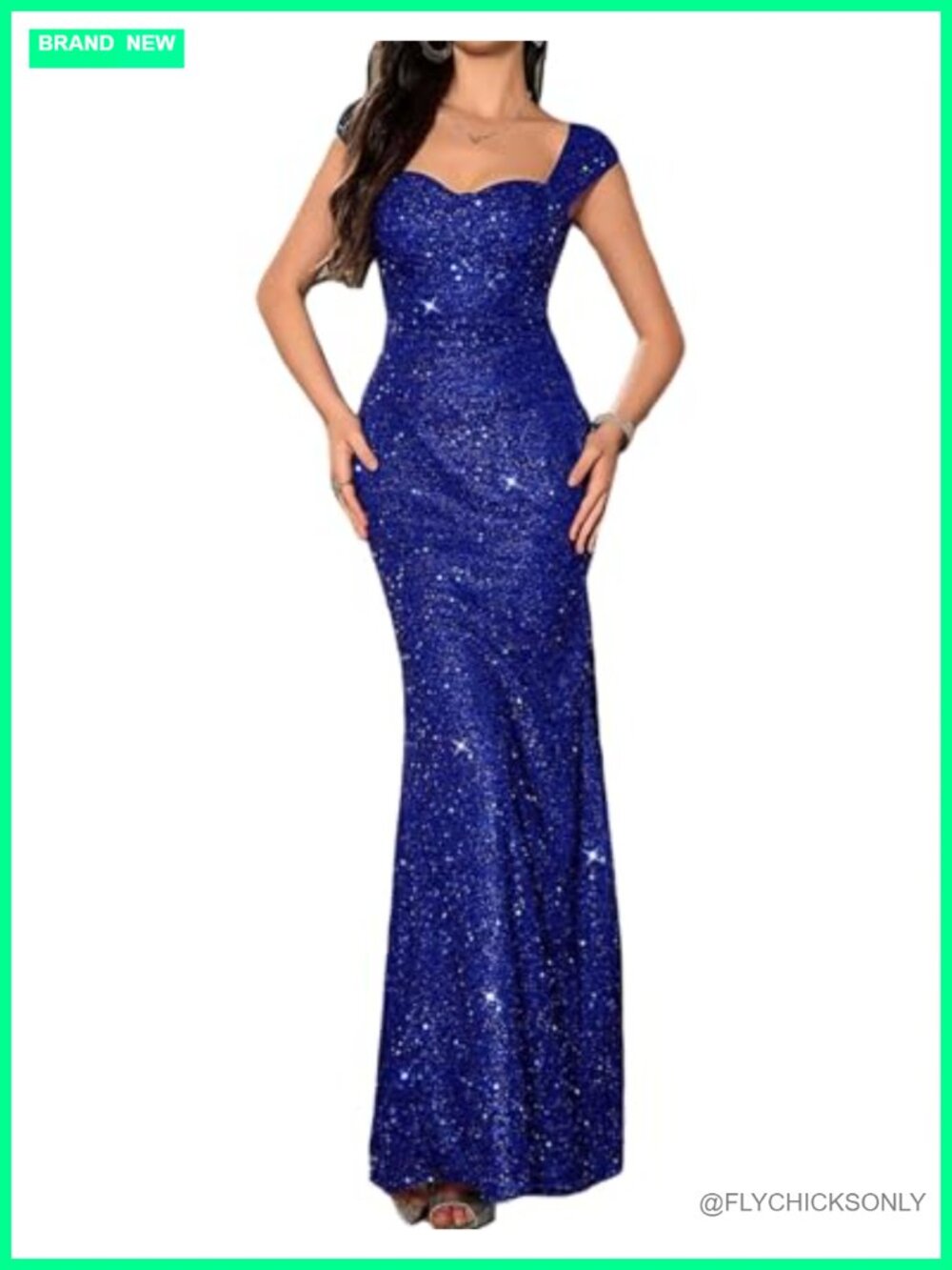 Sequin Fishtail Formal Maxi Dress Sleeveless Gatsby Prom Evening Gown